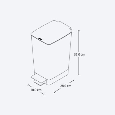 PAPELERA PEDAL 8 LTS SLIM RIMAX - Imagen 2